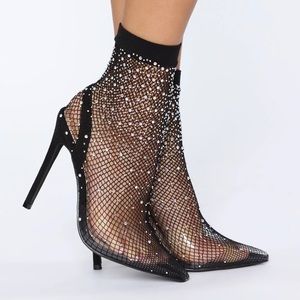 Fashion nova black glitter heels